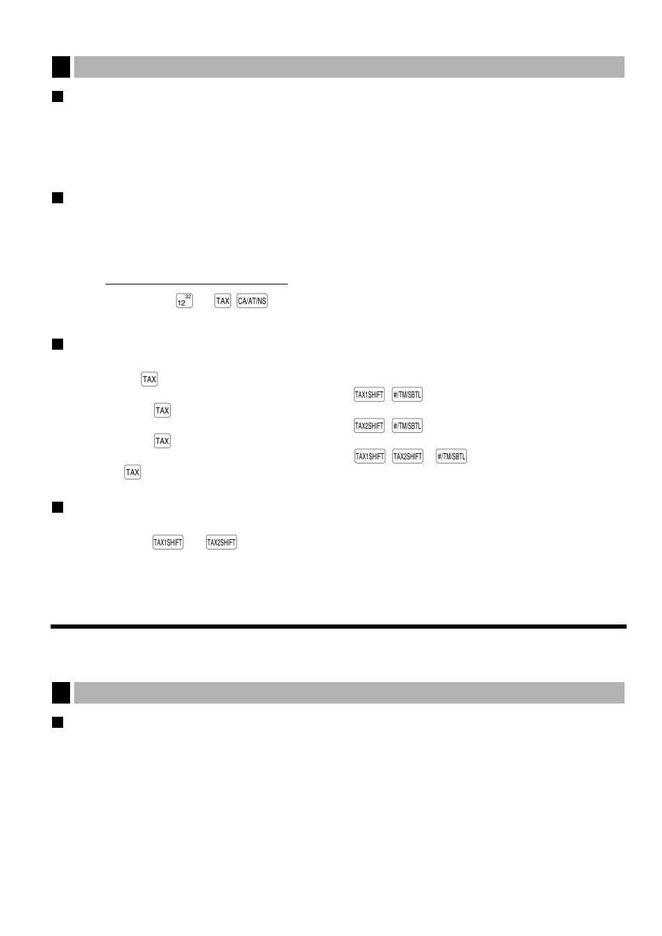 6 cálculo de los impuestos, Impuestos automáticos, Impuestos manuales | Borrado de los impuestos, Cambio del estado de impuestos, Caracteristicas opcionales, 1 registros auxiliares | Sharp XE-A401 User Manual | Page 84 / 113