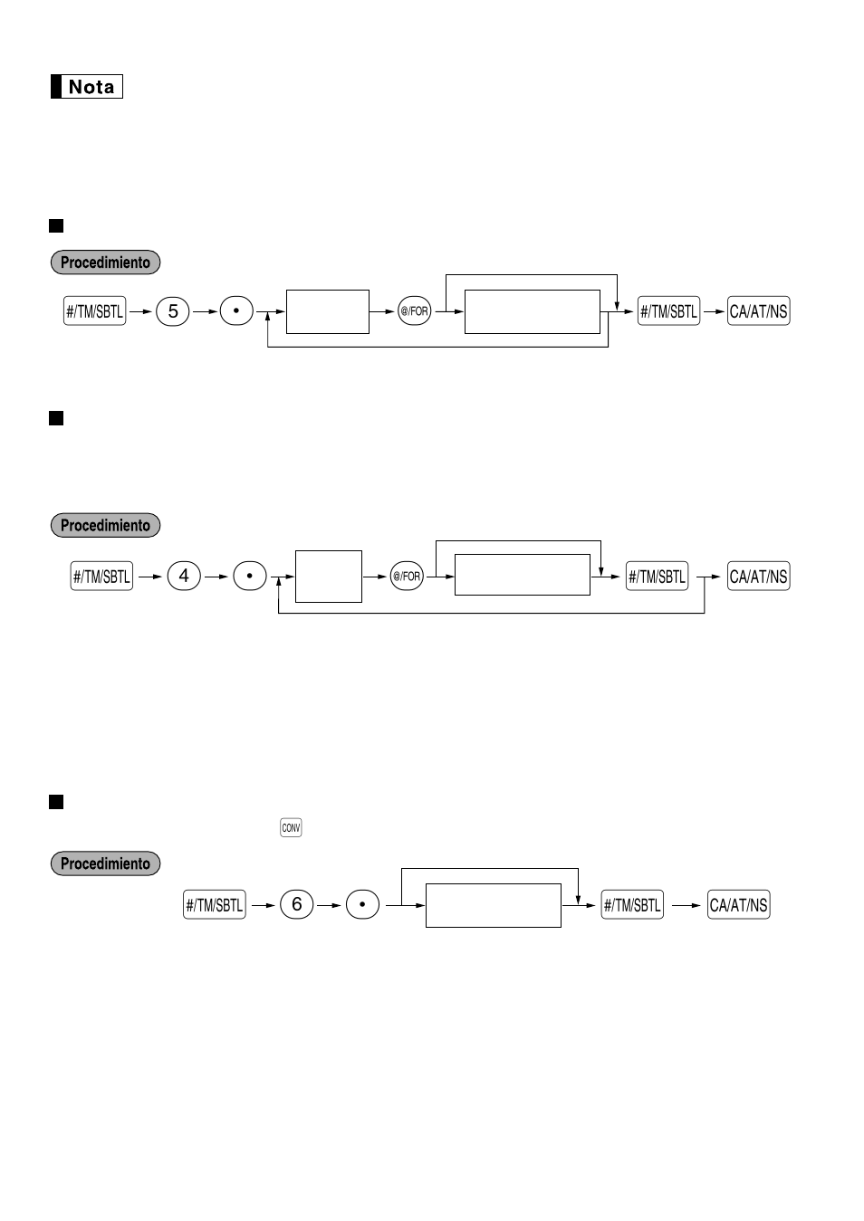 Nombres de dependiente, Mensajes de membrete, Símbolo de divisas | Sp 6, Sp 5 s, Sp 4 | Sharp XE-A401 User Manual | Page 99 / 113