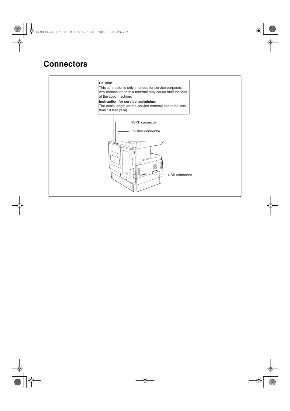 Connectors | Sharp TINSE2026QSZZ User Manual | Page 166 / 168