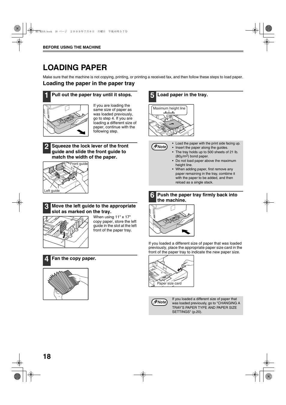 Loading paper | Sharp TINSE2026QSZZ User Manual | Page 20 / 168