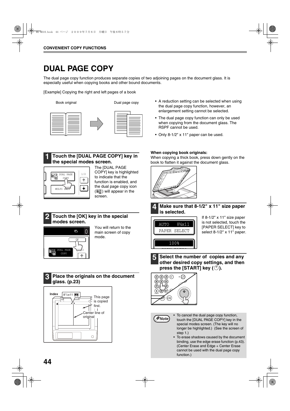 Dual page copy | Sharp TINSE2026QSZZ User Manual | Page 46 / 168