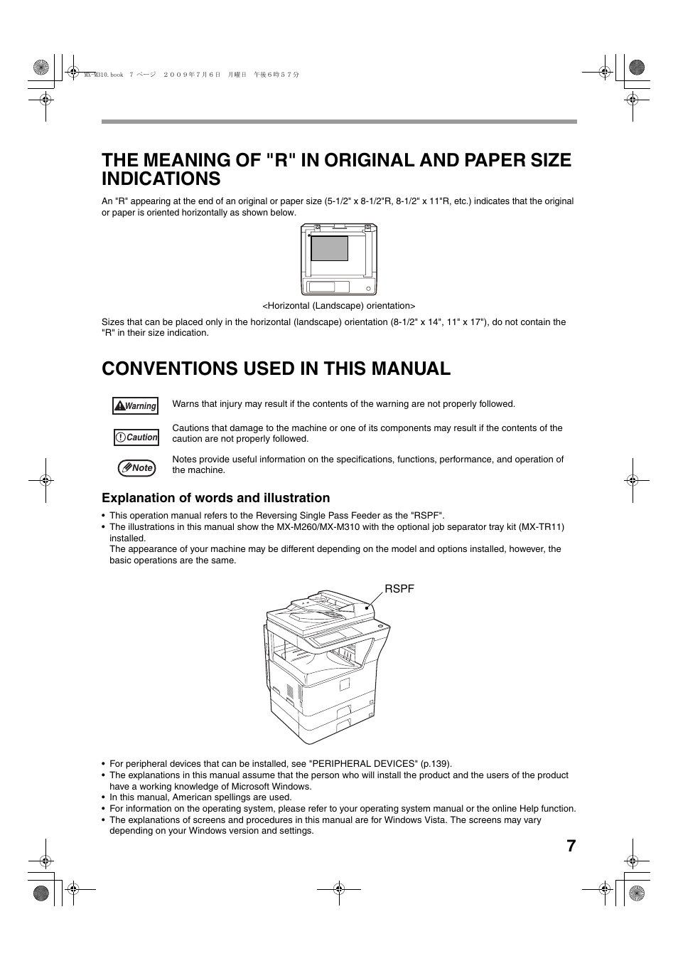 Conventions used in this manual | Sharp TINSE2026QSZZ User Manual | Page 9 / 168