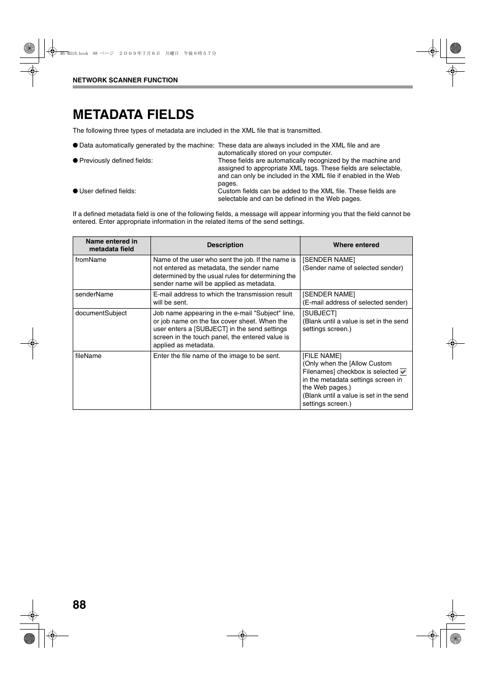 Metadata fields | Sharp TINSE2026QSZZ User Manual | Page 90 / 168