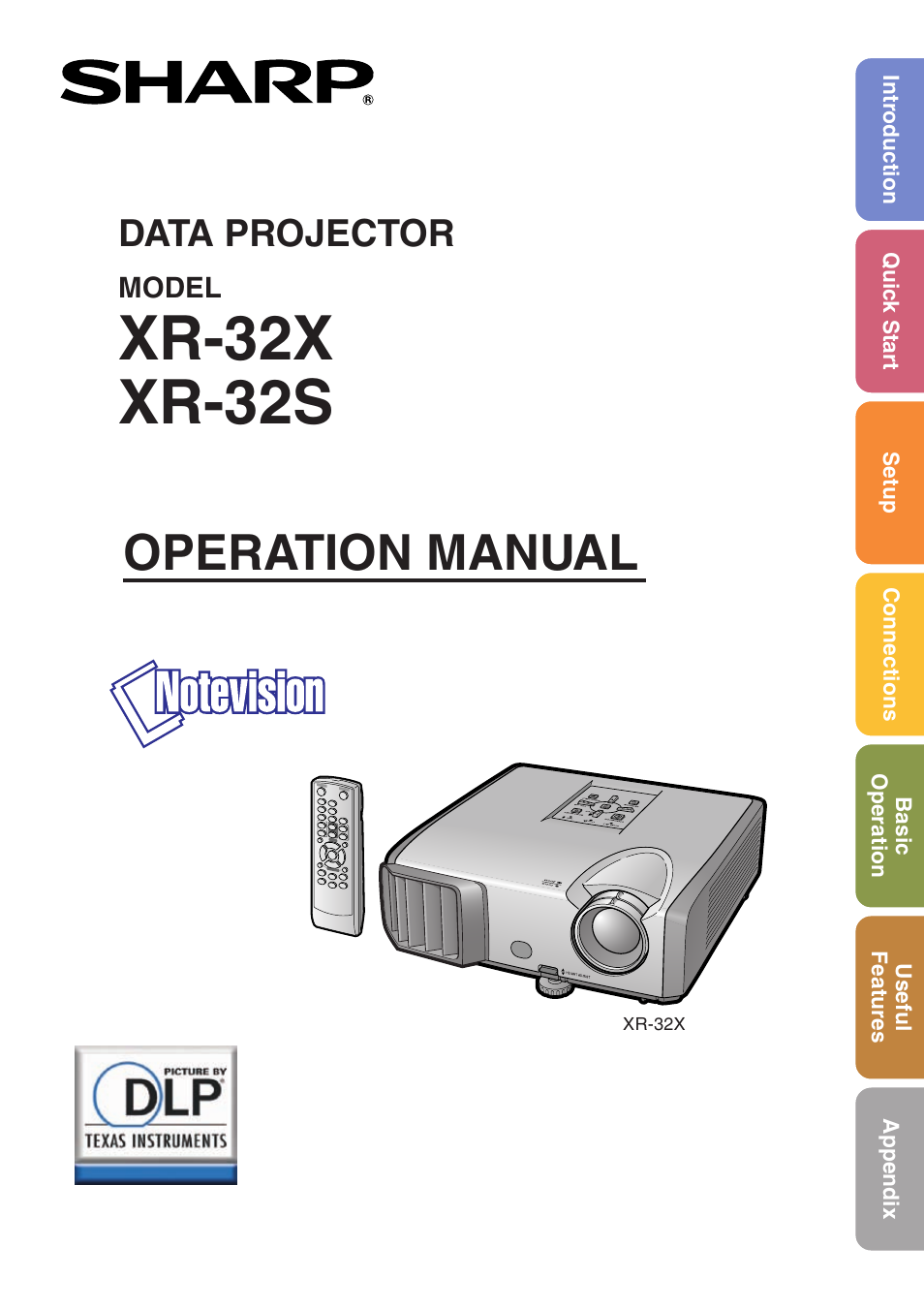 Sharp Notevision XR-32X User Manual | 73 pages