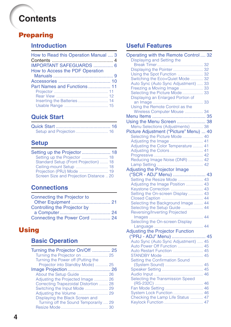 Sharp Notevision XR-32X User Manual | Page 8 / 73