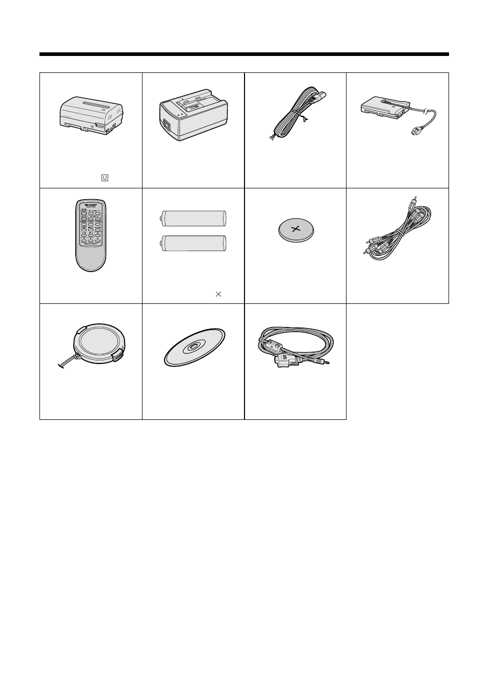 Supplied accessories | Sharp VL-WD255U User Manual | Page 10 / 124