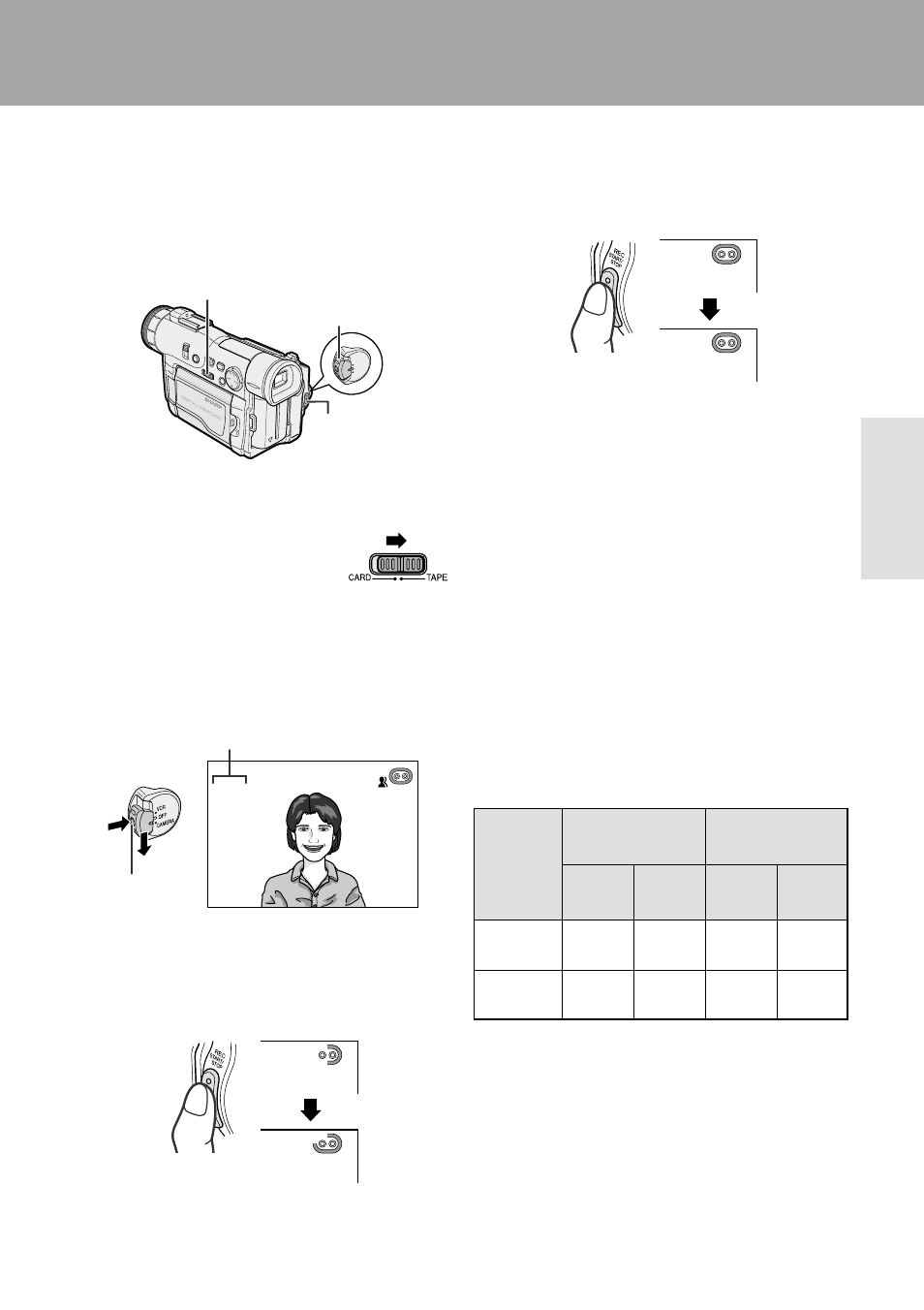 Basic operations, Easy camera recording on tape in full auto mode, Camera recording | Sharp VL-WD255U User Manual | Page 35 / 124