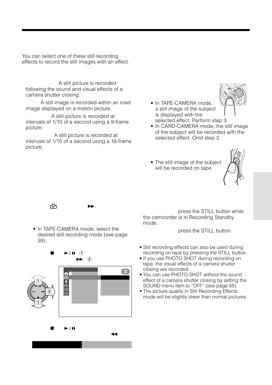 Still recording effects | Sharp VL-WD255U User Manual | Page 55 / 124