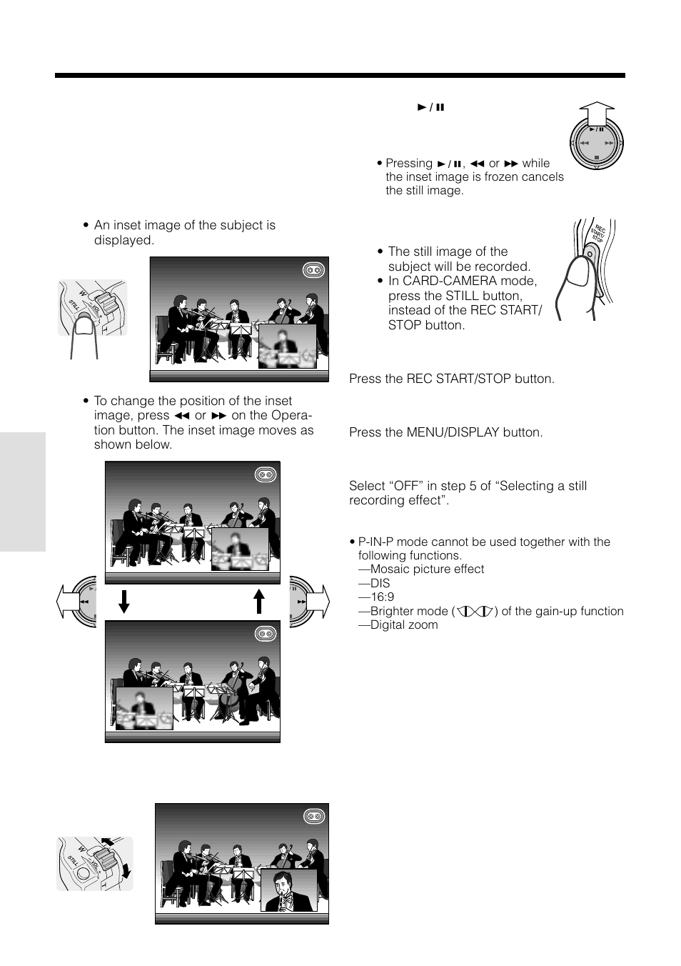 Useful features camera recording, Using p-in-p mode | Sharp VL-WD255U User Manual | Page 56 / 124