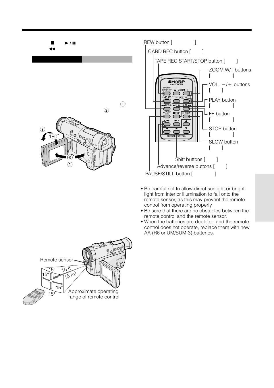 Remo t e on | Sharp VL-WD255U User Manual | Page 59 / 124