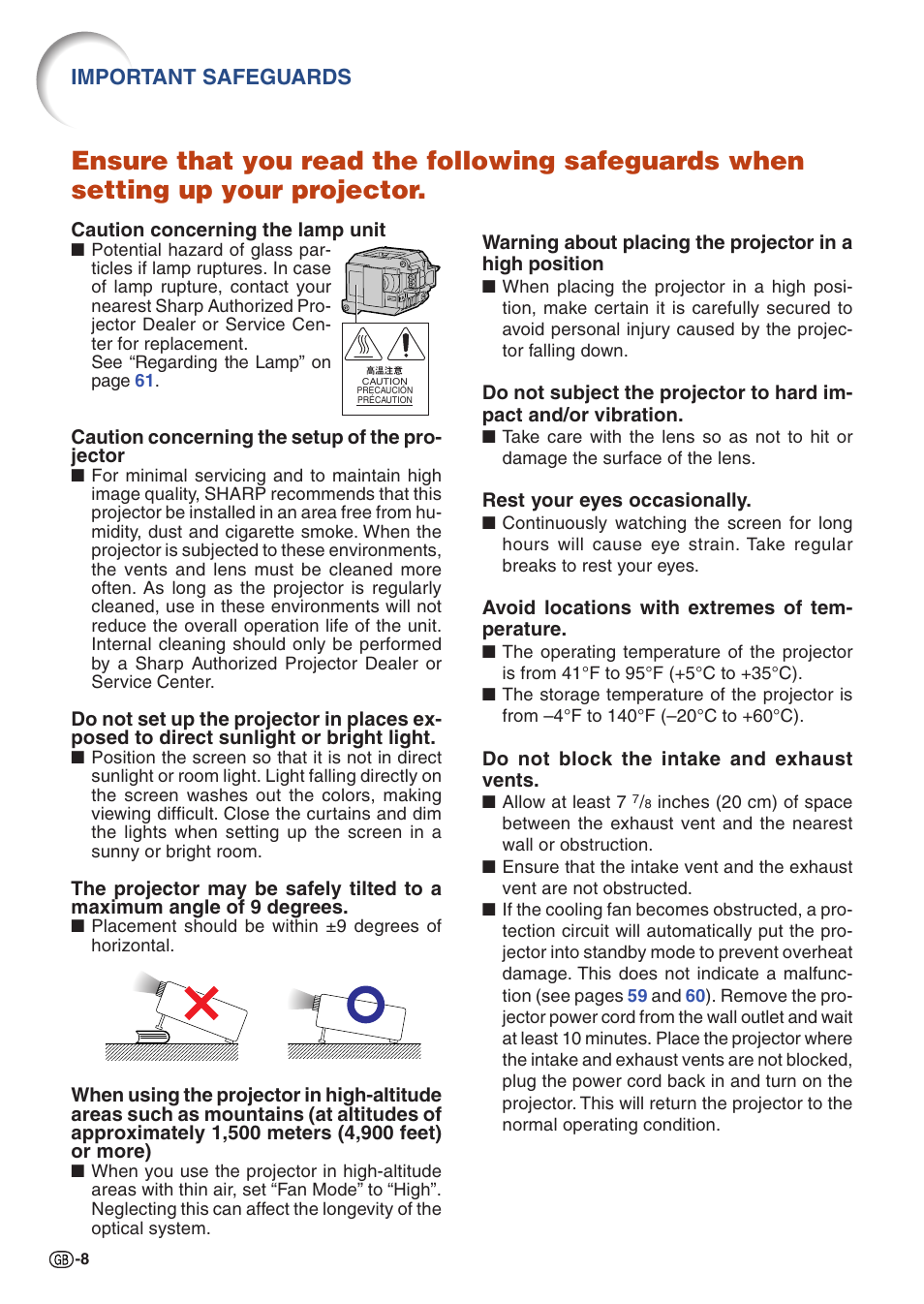 Important safeguards | Sharp Notevision PG-C355W User Manual | Page 10 / 73