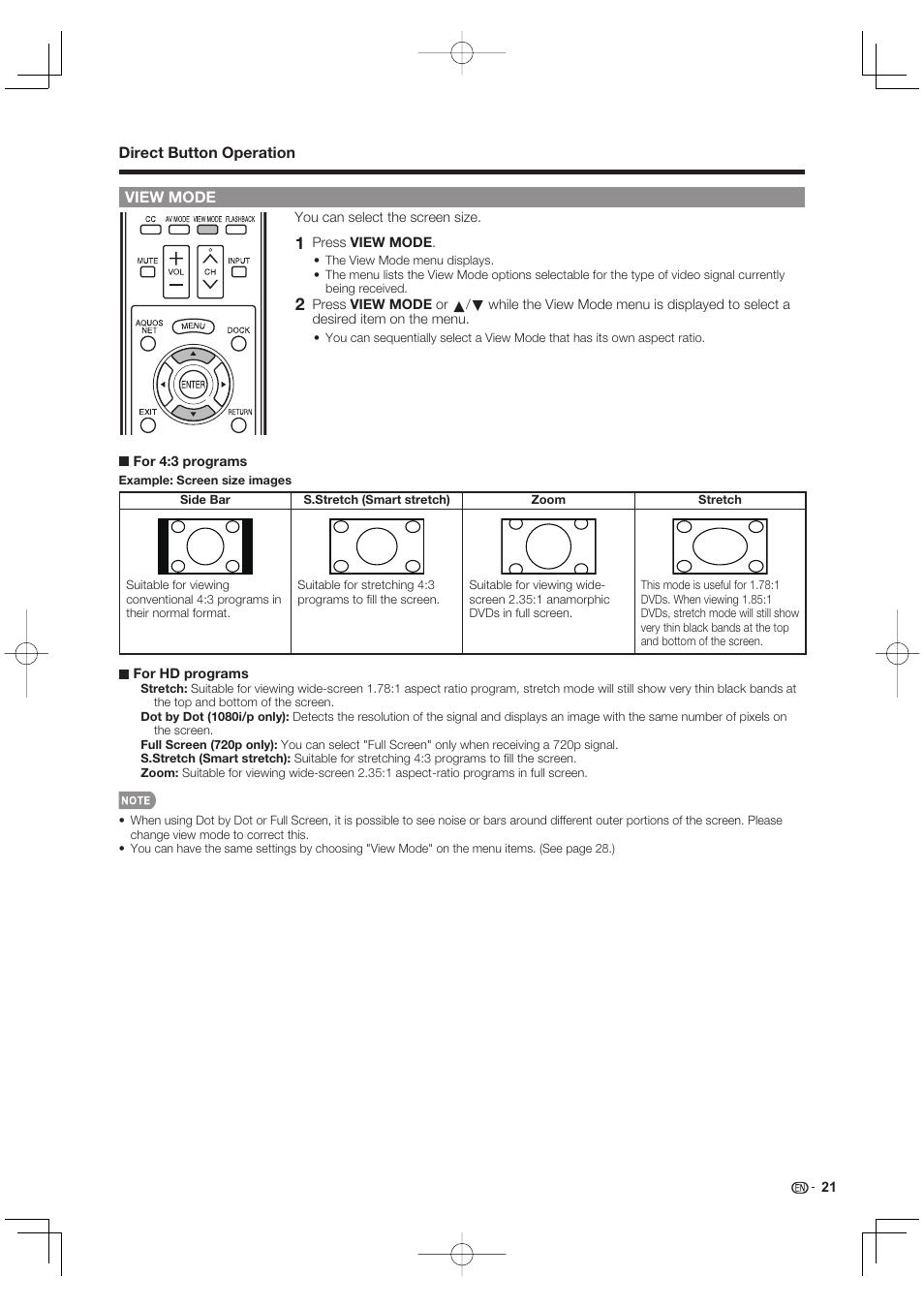 View mode | Sharp AQUOS 10P02-MX-NM User Manual | Page 23 / 72