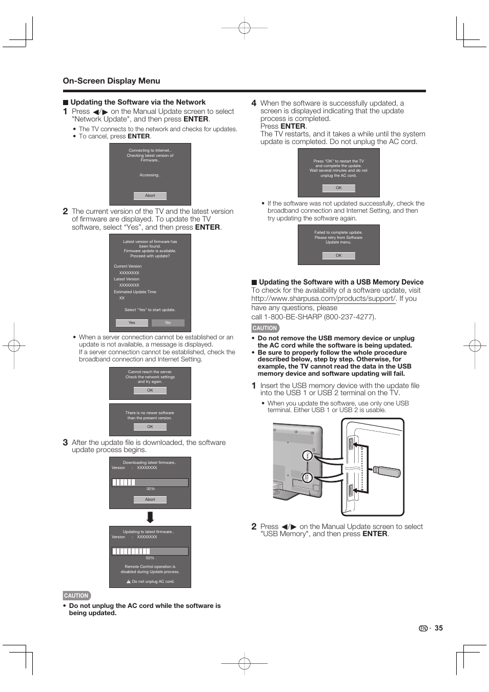 On-screen display menu | Sharp AQUOS 10P02-MX-NM User Manual | Page 37 / 72