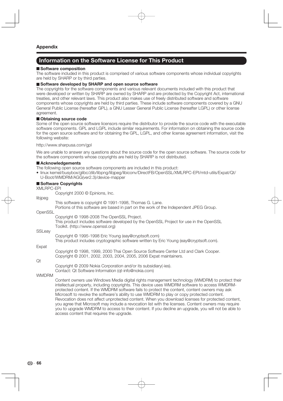 Sharp AQUOS 10P02-MX-NM User Manual | Page 68 / 72