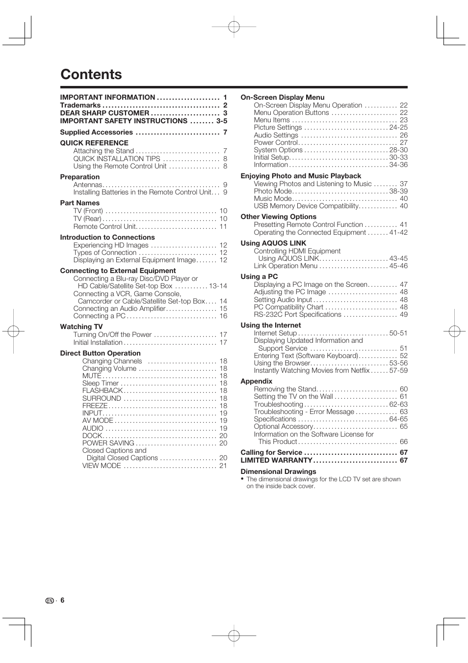 Sharp AQUOS 10P02-MX-NM User Manual | Page 8 / 72