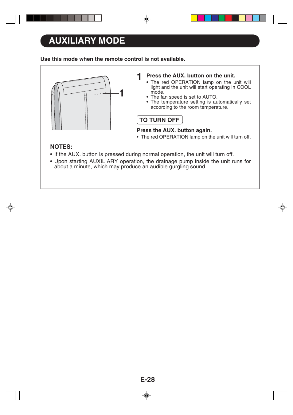 Auxiliary mode | Sharp CV -P09FX User Manual | Page 30 / 33