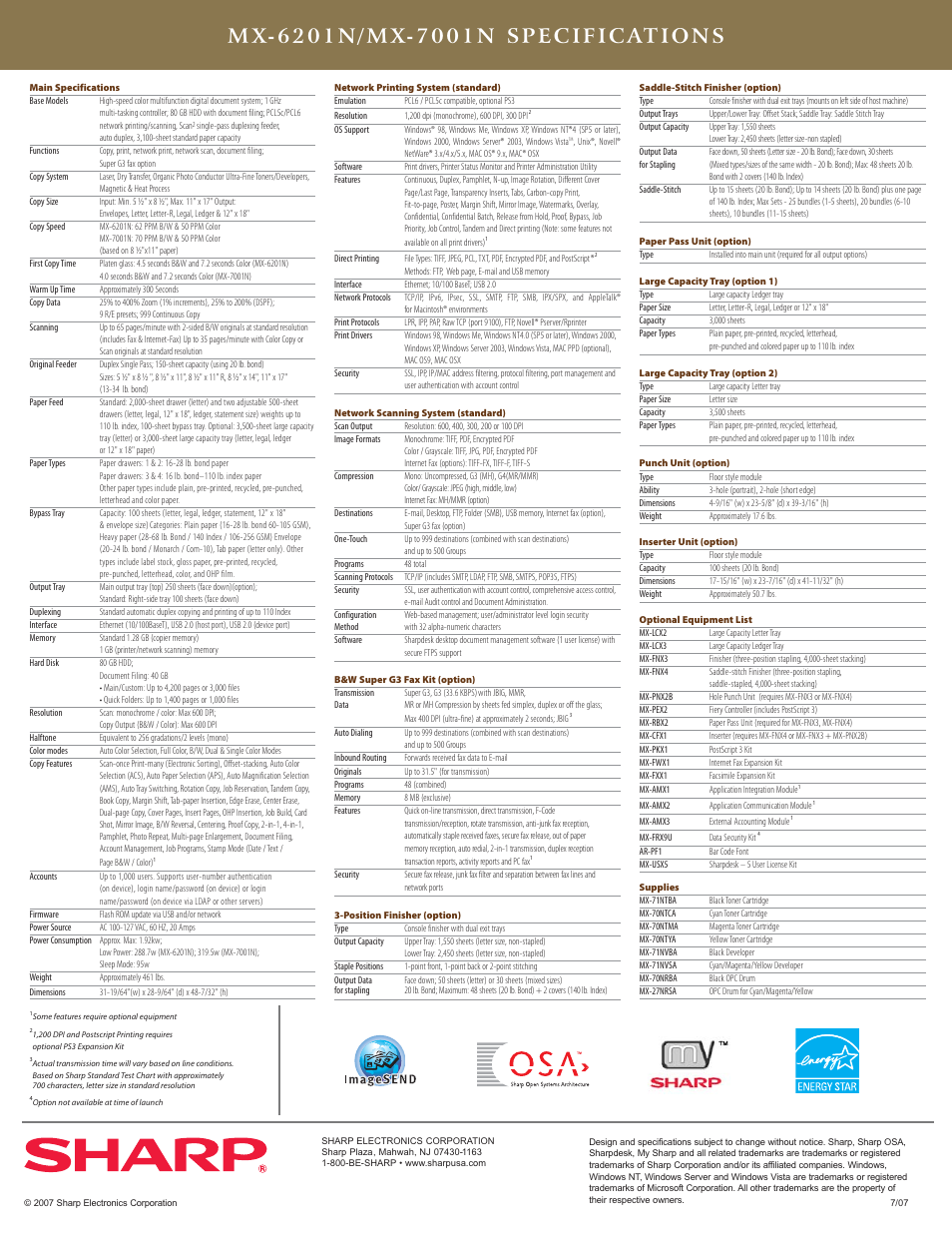 Sharp MX-6201N User Manual | Page 2 / 2
