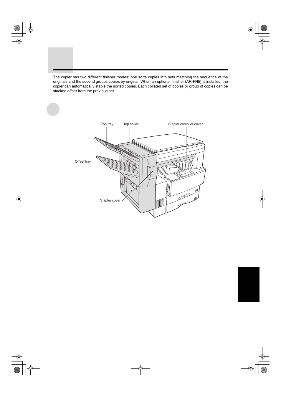 Finisher (ar-fn5), Part names | Sharp AR-275 User Manual | Page 105 / 130