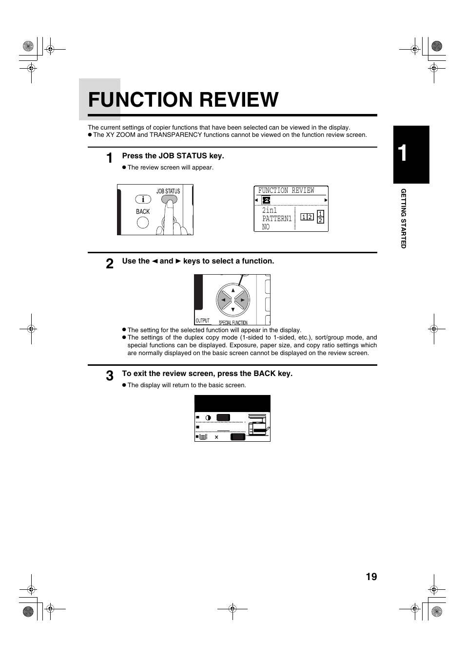 Function review | Sharp AR-275 User Manual | Page 21 / 130