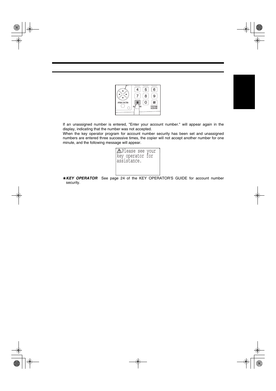 Please see your key operator for assistance | Sharp AR-275 User Manual | Page 23 / 130