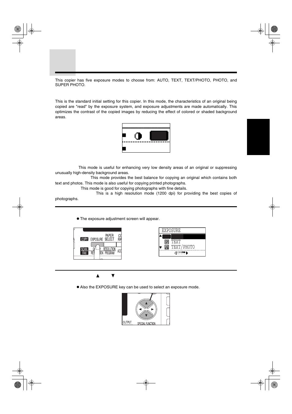 Exposure adjustment, Auto | Sharp AR-275 User Manual | Page 31 / 130