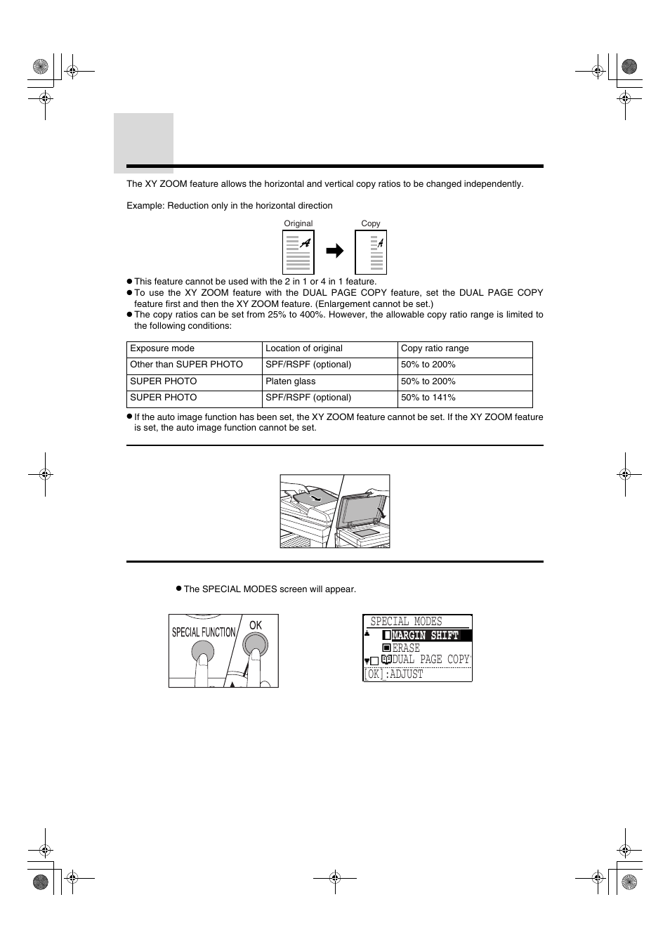 Xy zoom | Sharp AR-275 User Manual | Page 58 / 130