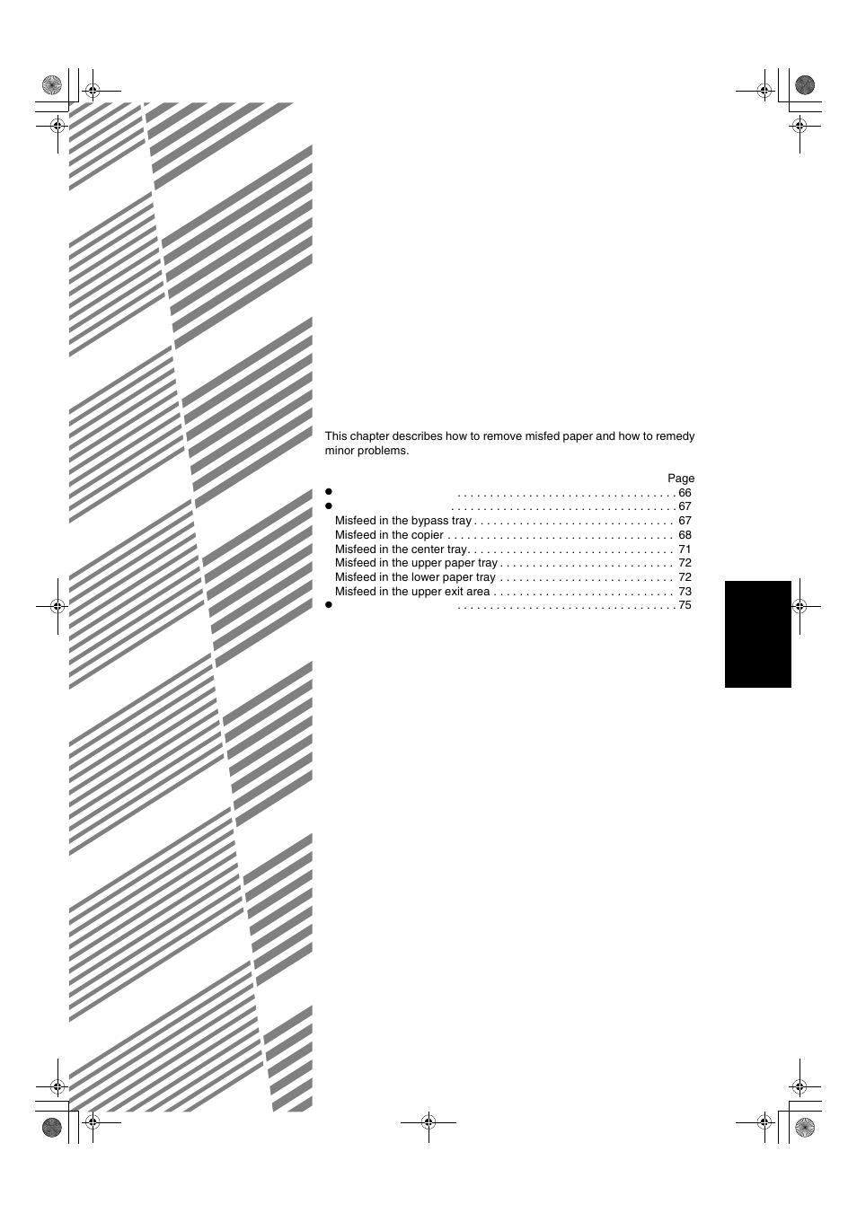 Chapter 4, Copier trouble | Sharp AR-275 User Manual | Page 67 / 130