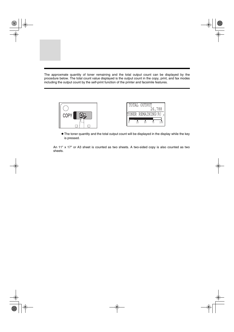 Checking the toner quantity and total output count | Sharp AR-275 User Manual | Page 86 / 130