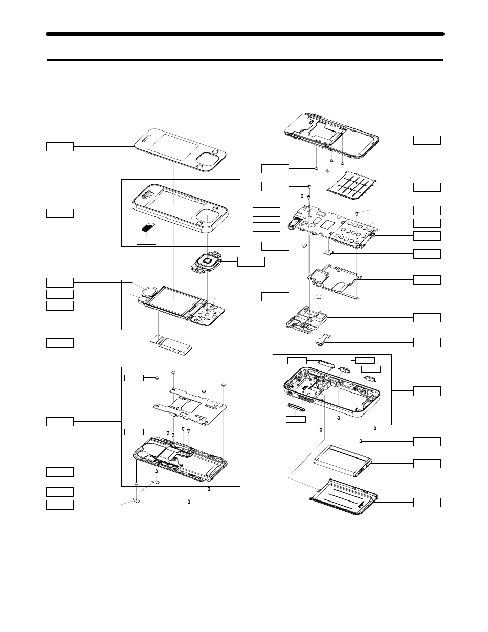 Exploded view and parts list, 1. cellular phone exploded view | Sharp SGH-F250 User Manual | Page 13 / 70