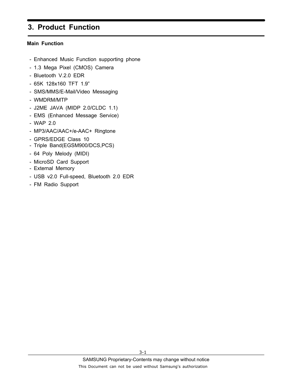 Product function | Sharp SGH-F250 User Manual | Page 7 / 70