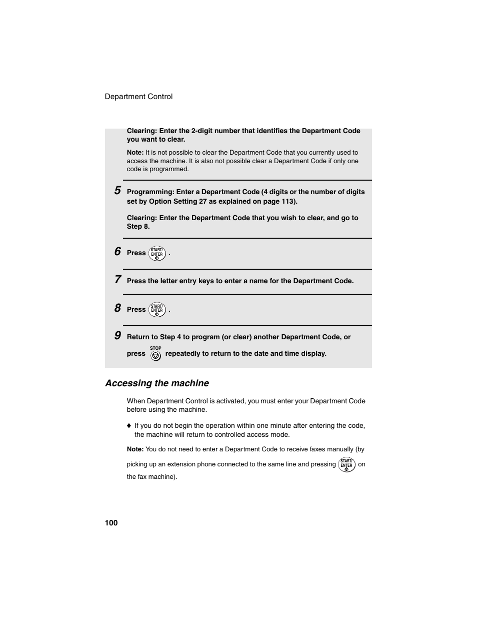 Accessing the machine | Sharp FO-4450 User Manual | Page 102 / 144