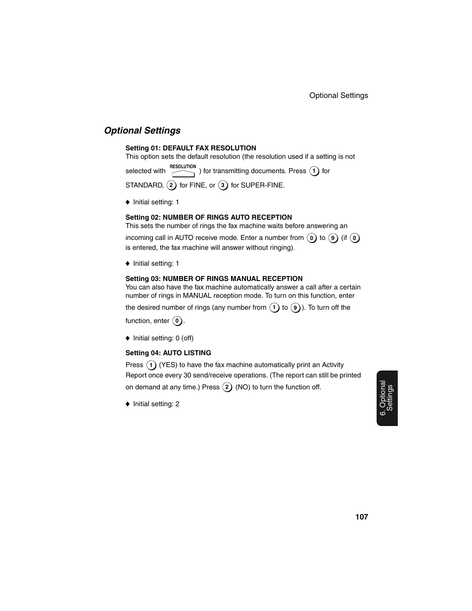 Optional settings | Sharp FO-4450 User Manual | Page 109 / 144