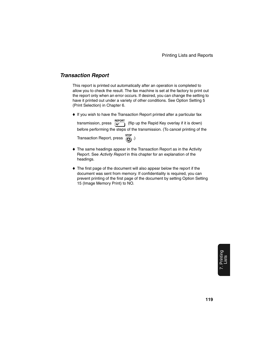 Transaction report | Sharp FO-4450 User Manual | Page 121 / 144