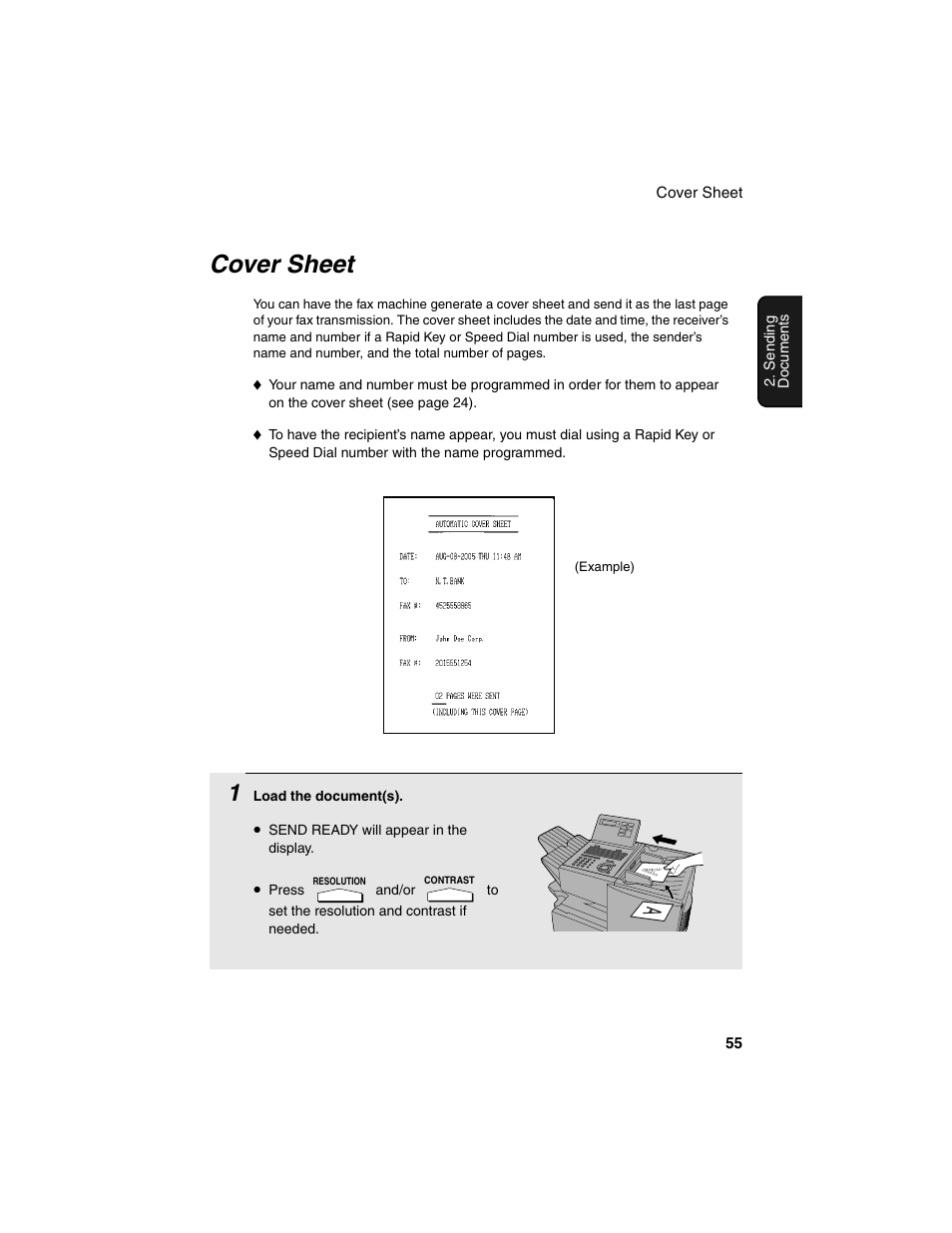 Cover sheet | Sharp FO-4450 User Manual | Page 57 / 144