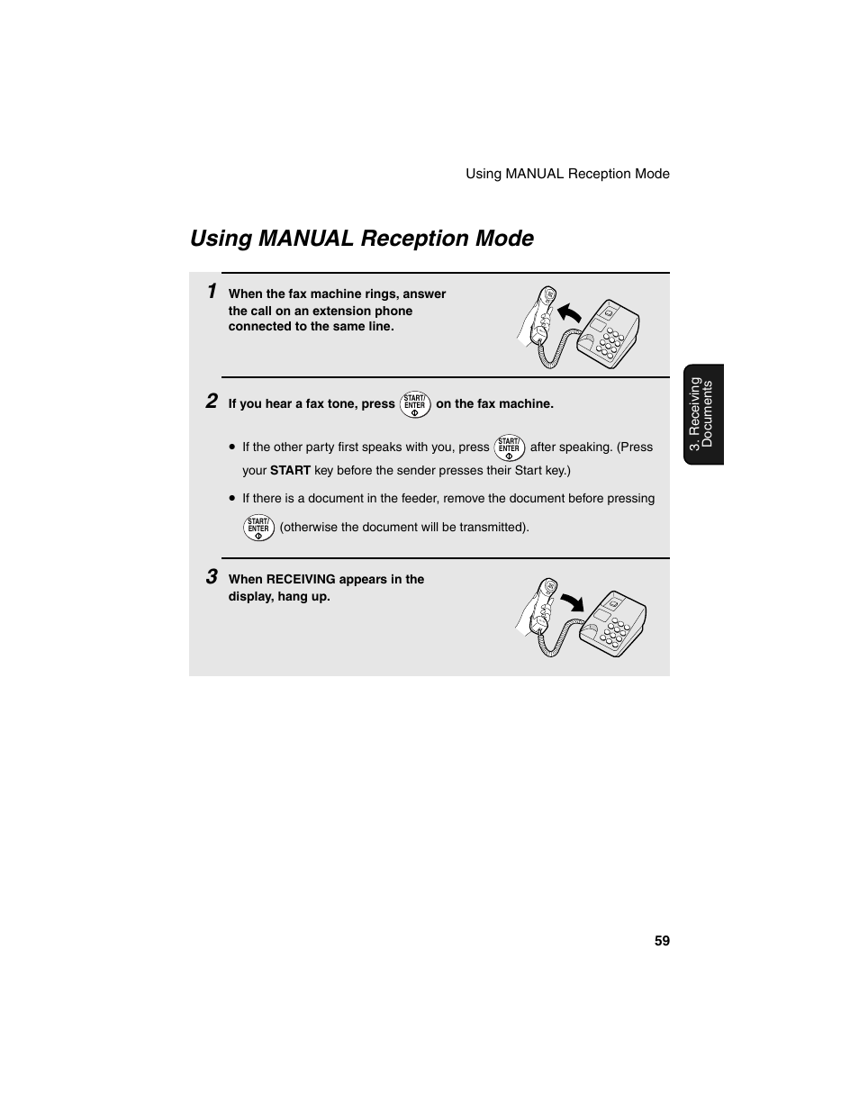 Using manual reception mode | Sharp FO-4450 User Manual | Page 61 / 144