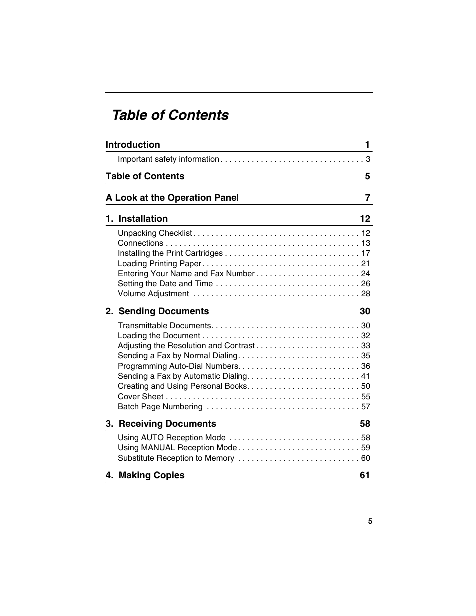 Sharp FO-4450 User Manual | Page 7 / 144