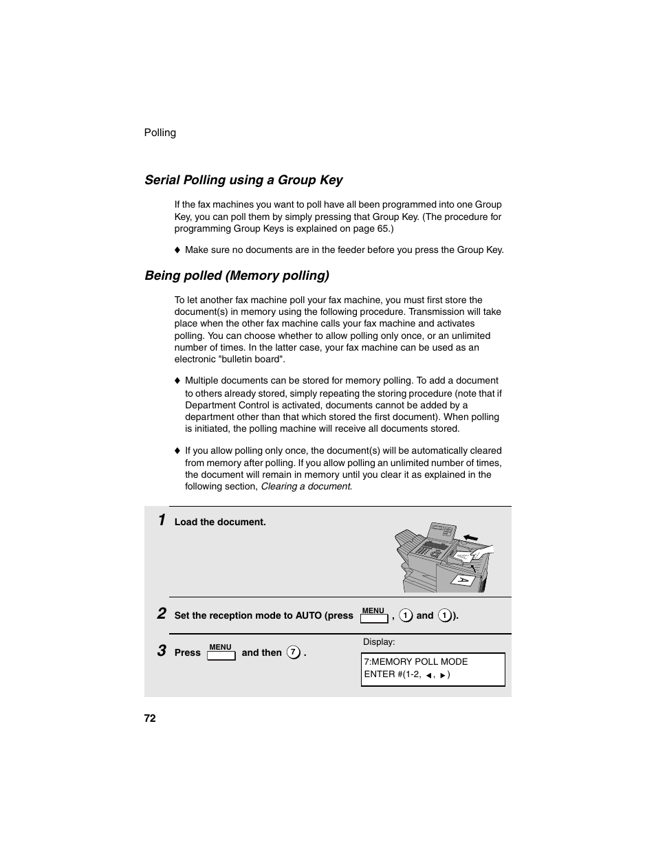 Serial polling using a group key | Sharp FO-4450 User Manual | Page 74 / 144