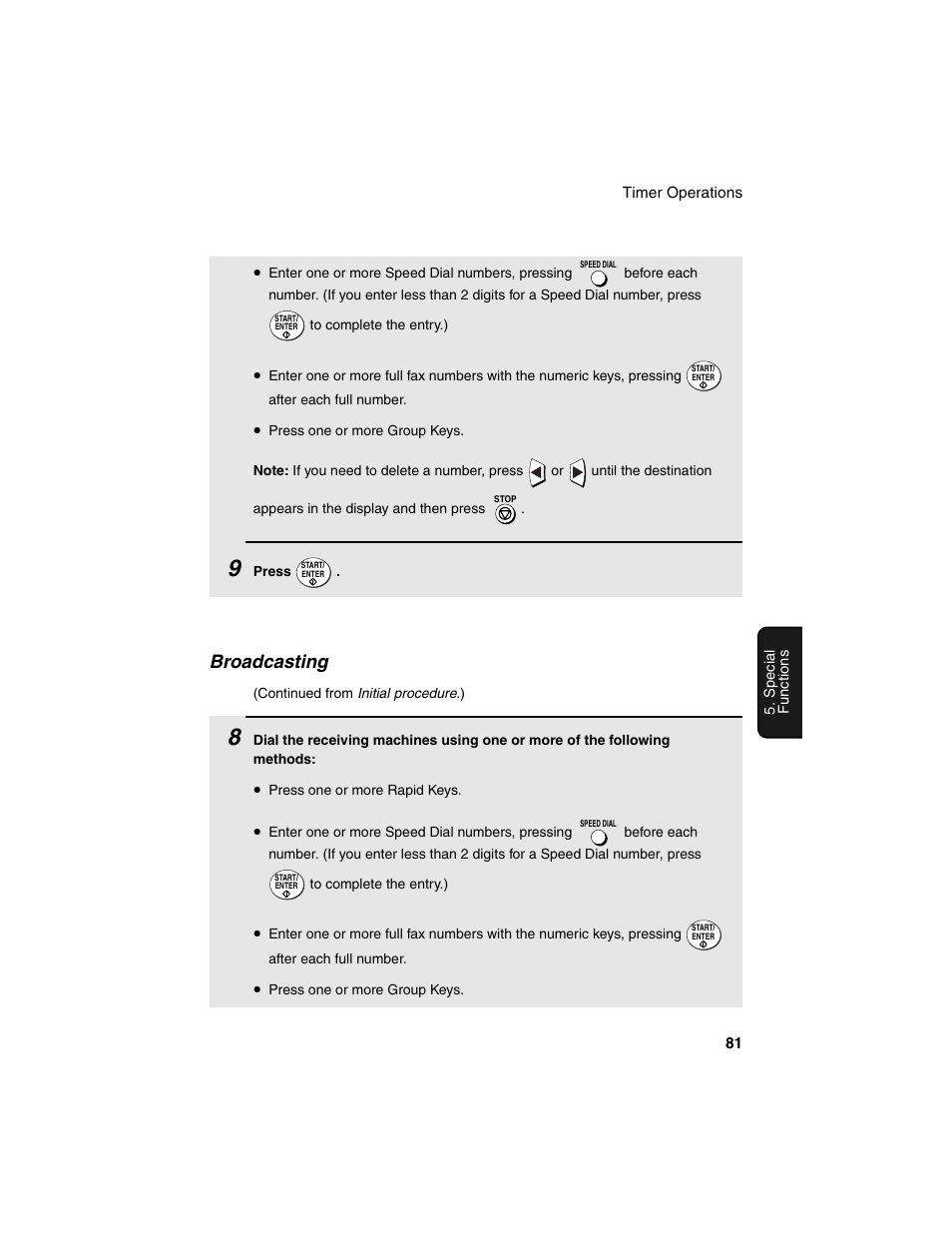 Broadcasting | Sharp FO-4450 User Manual | Page 83 / 144