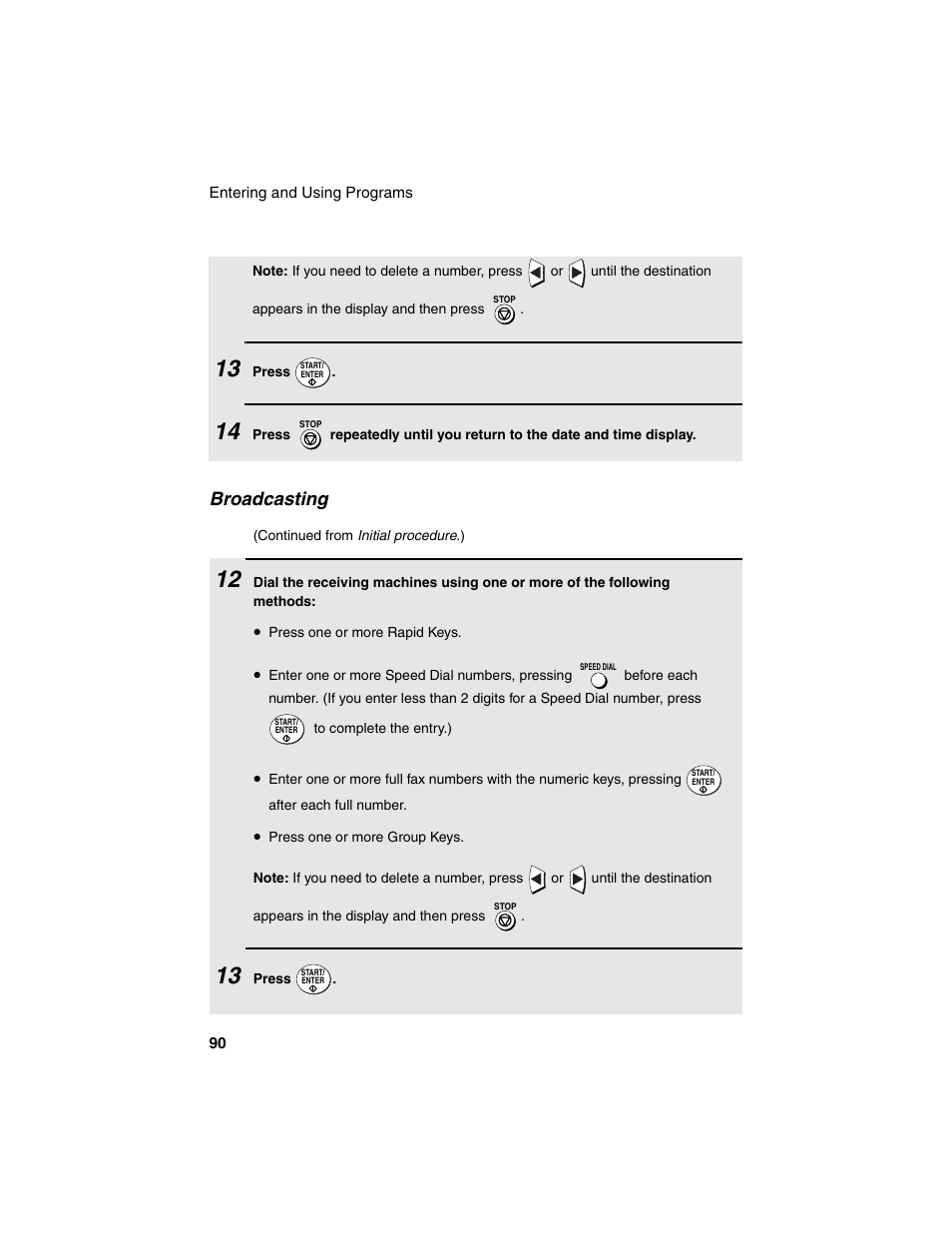 Broadcasting | Sharp FO-4450 User Manual | Page 92 / 144