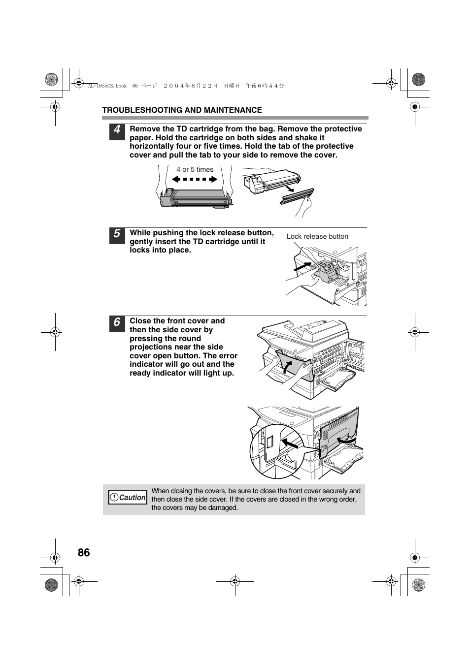 Sharp AL-1655CS User Manual | Page 88 / 124