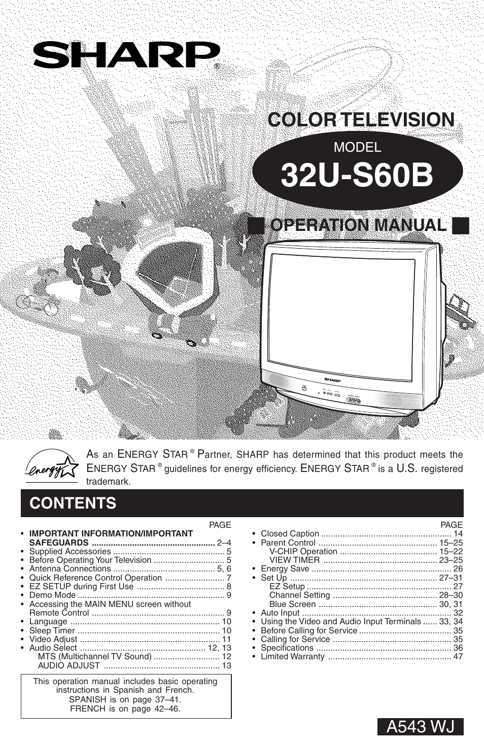 Sharp 32U-S60B User Manual | 48 pages