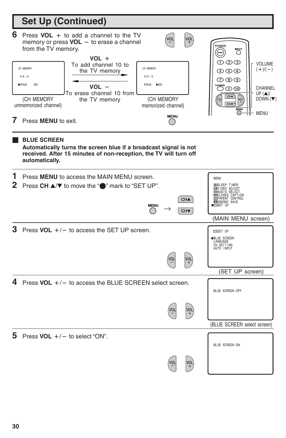 Set up (continued) | Sharp 32U-S60B User Manual | Page 30 / 48