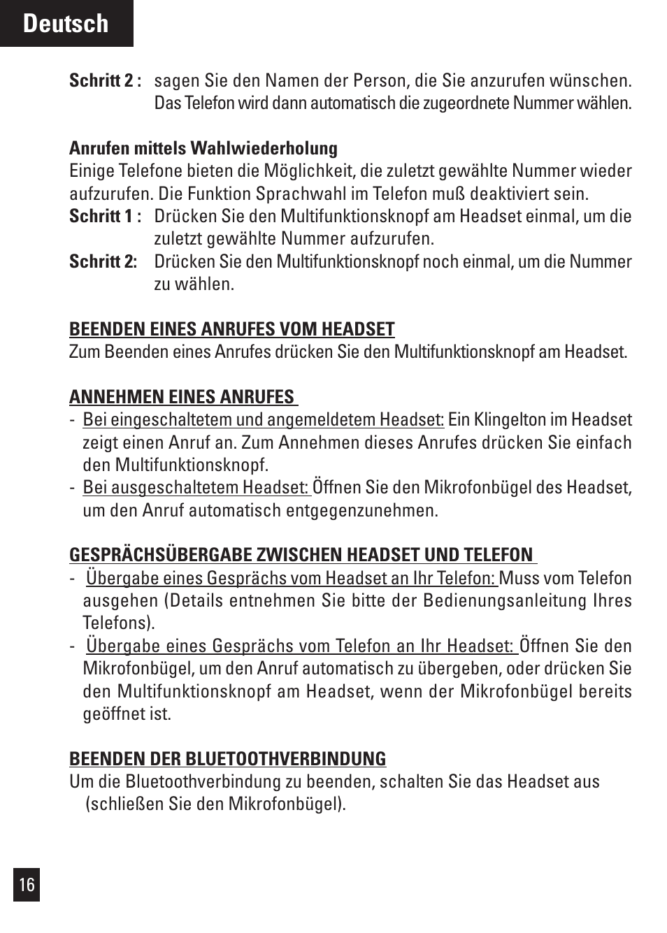 Deutsch | Motorola Bluetooth User Manual | Page 19 / 84