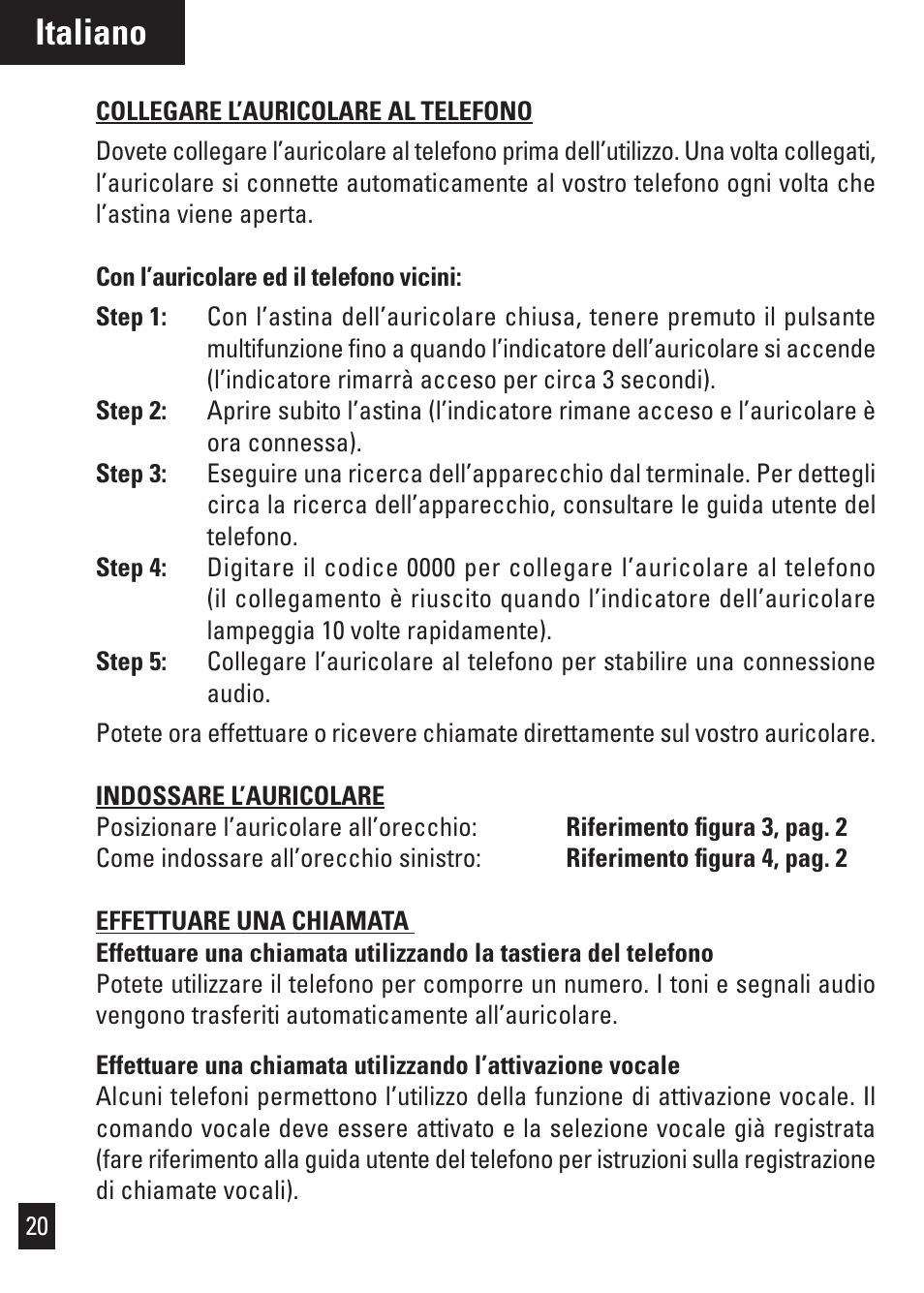 Italiano | Motorola Bluetooth User Manual | Page 23 / 84