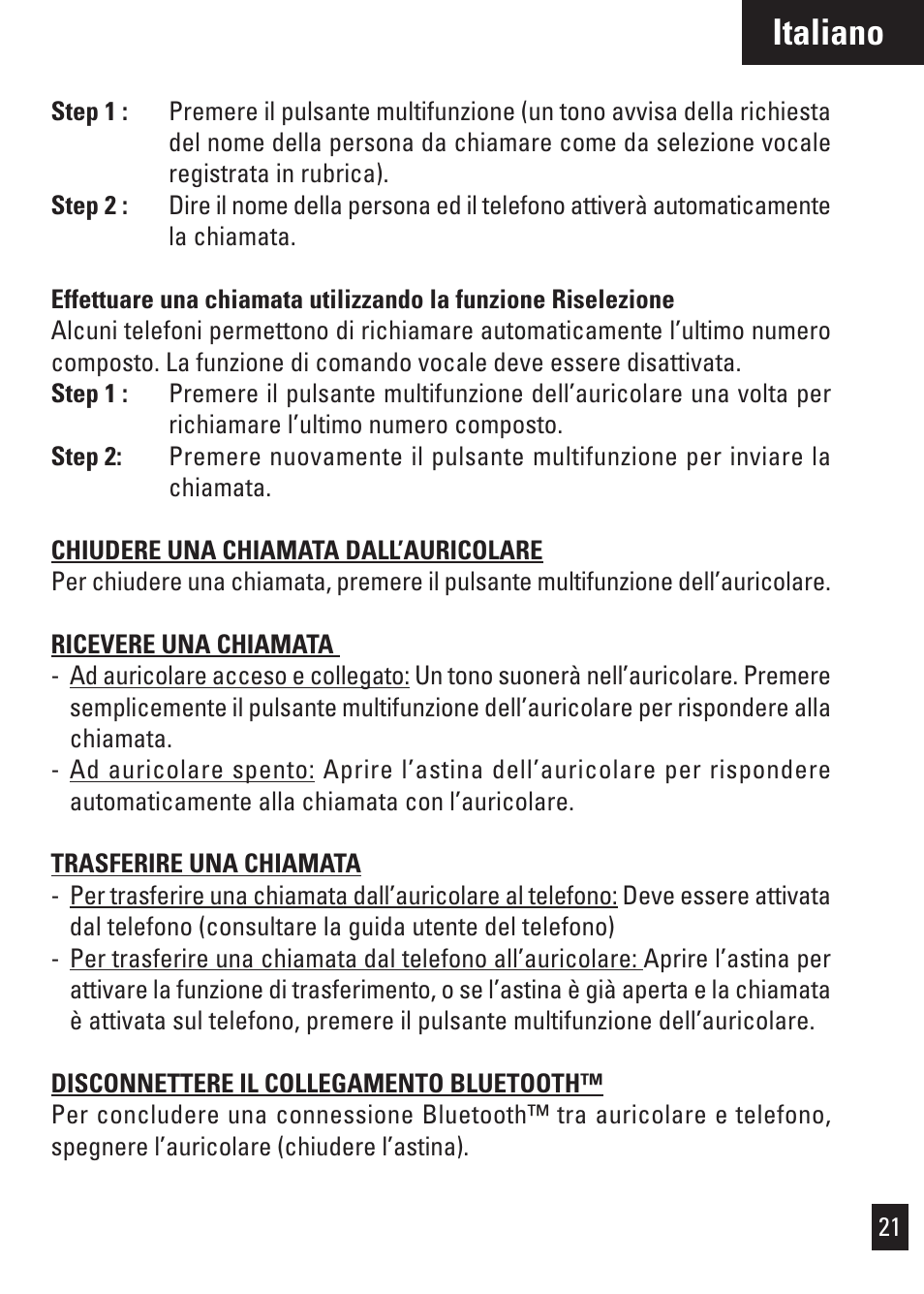 Italiano | Motorola Bluetooth User Manual | Page 24 / 84