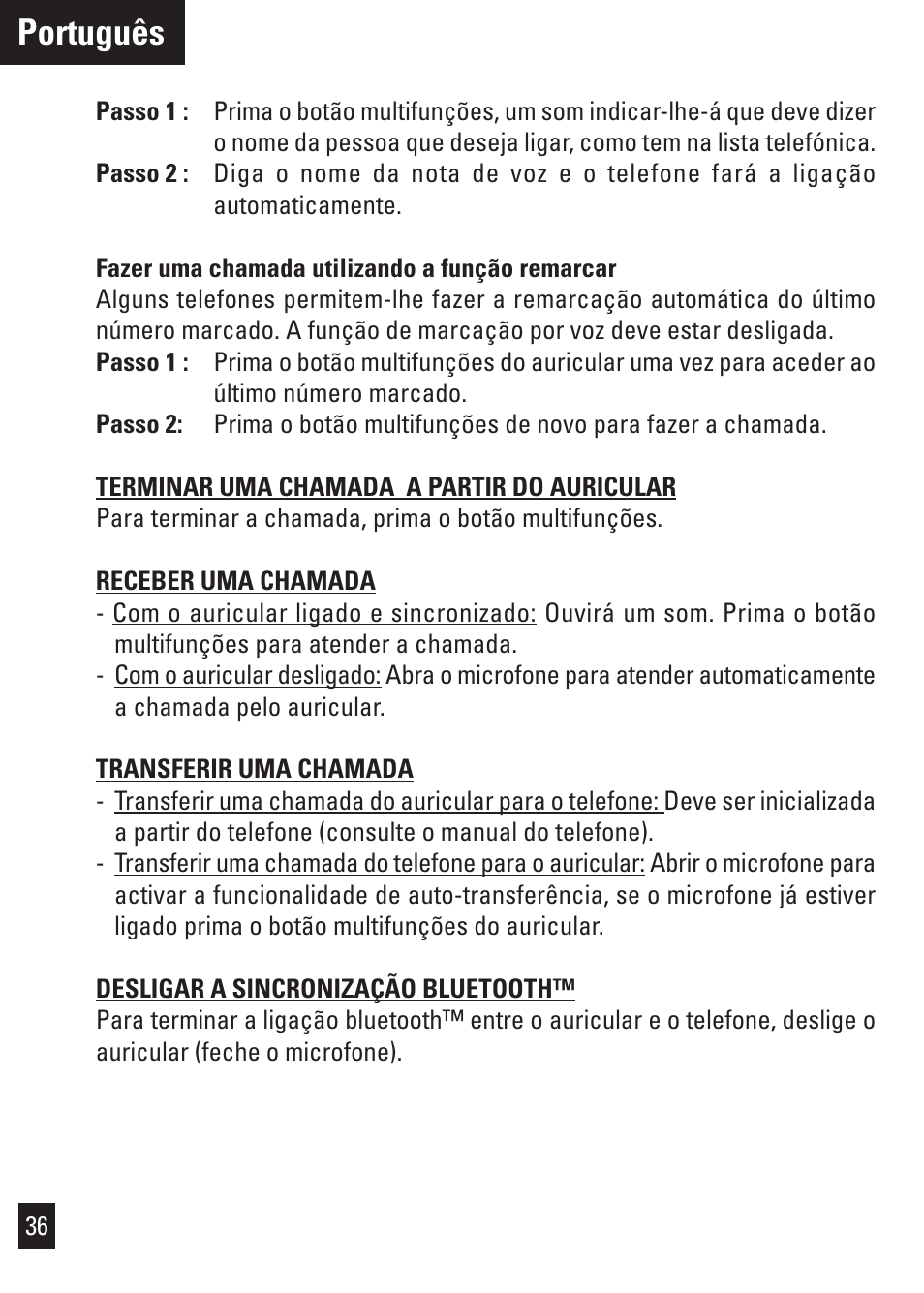 Português | Motorola Bluetooth User Manual | Page 39 / 84