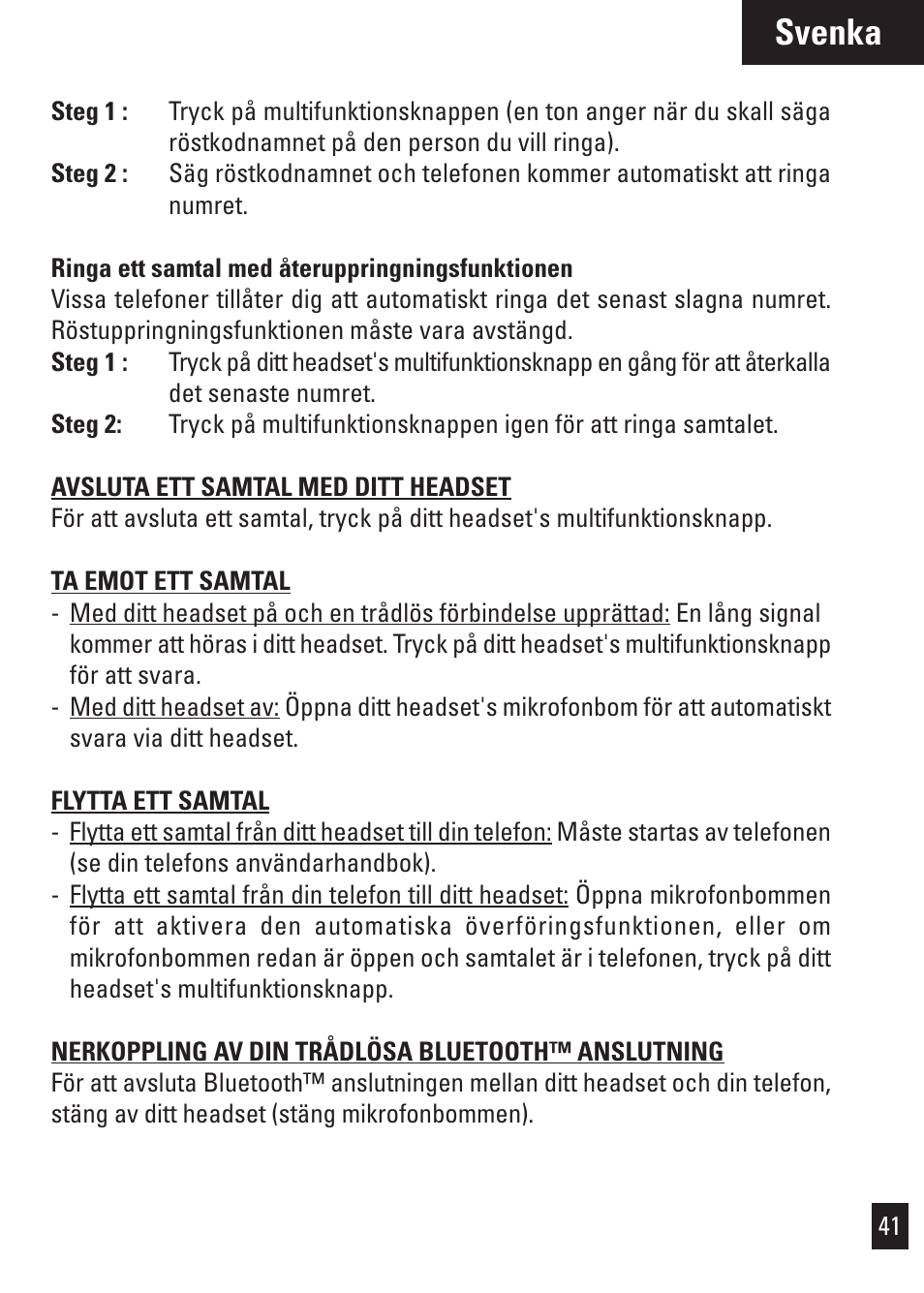 Svenka | Motorola Bluetooth User Manual | Page 44 / 84