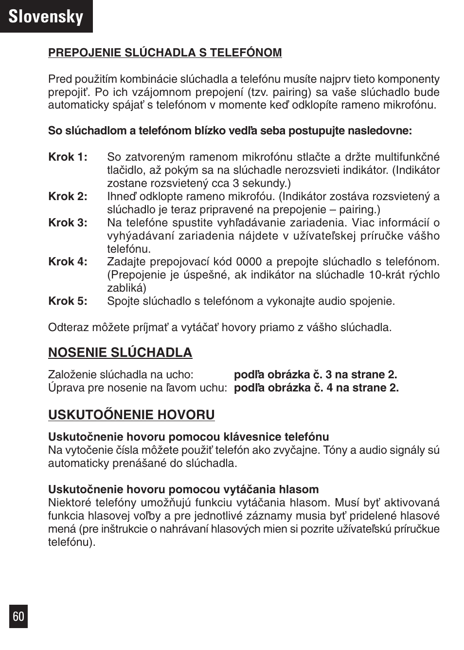 Slovensky | Motorola Bluetooth User Manual | Page 63 / 84