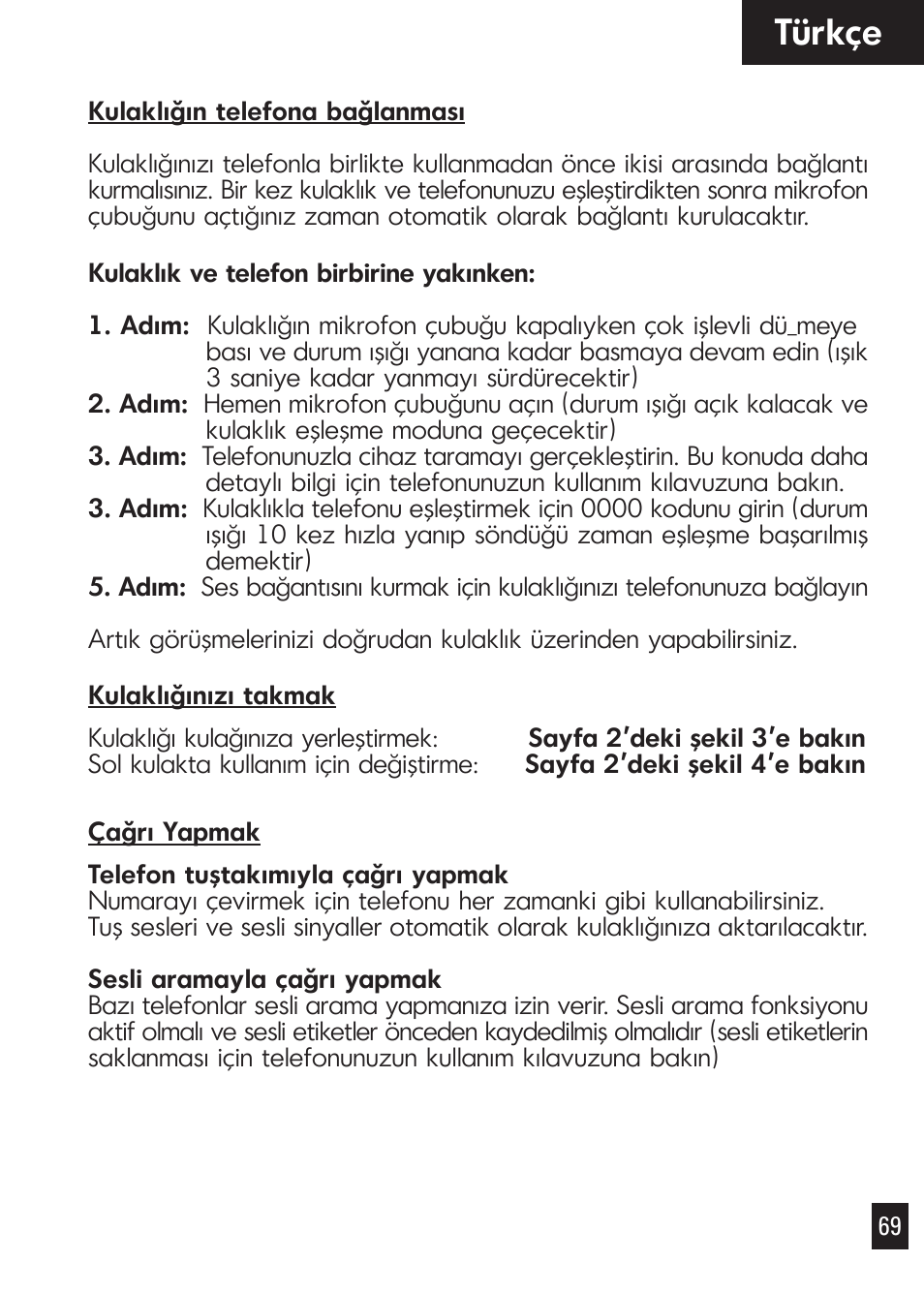 Türkçe | Motorola Bluetooth User Manual | Page 74 / 84