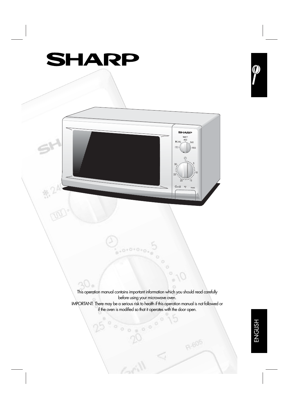 Sharp ENGLISH R-605 User Manual | 30 pages